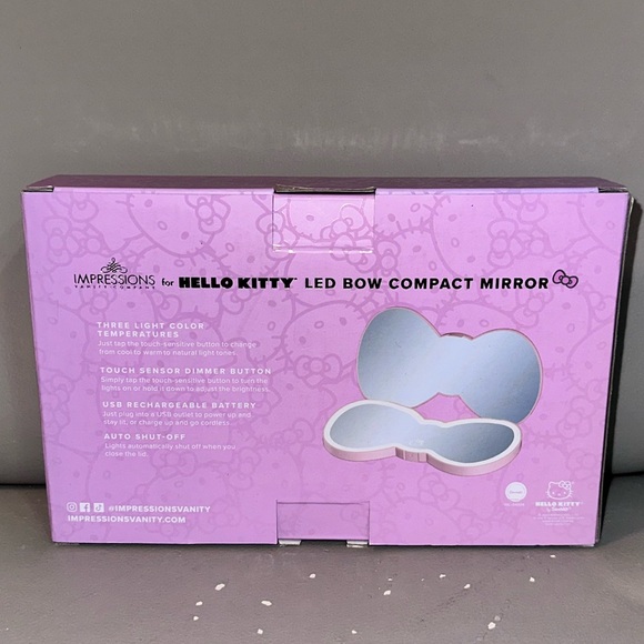 Hello Kitty x Impressions Bow LED Compact Mirror Small (light pink) - Picture 5 of 8